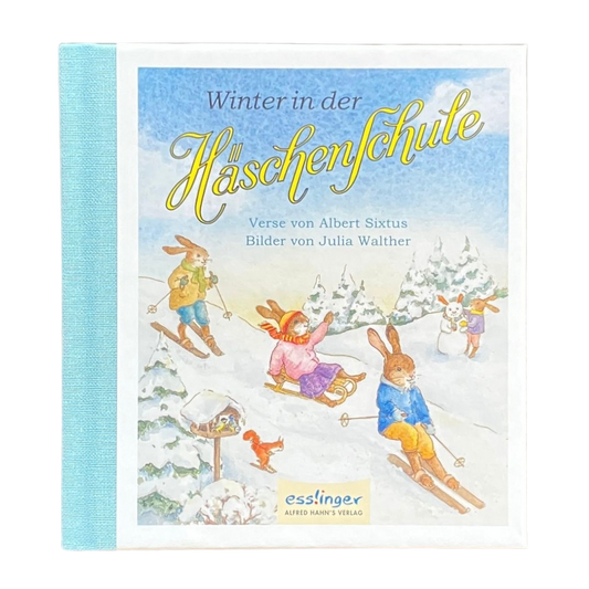 Die Hasenschule hat Ferien und genießt den Winter. Vintage Ausgabe.