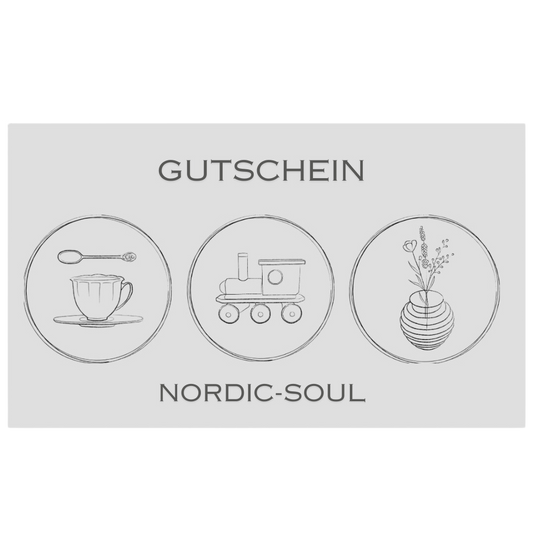 geschenkgutschein nordic-soul mit einer teetasse, einer eisenbahn und einer vase drauf als piktogramm