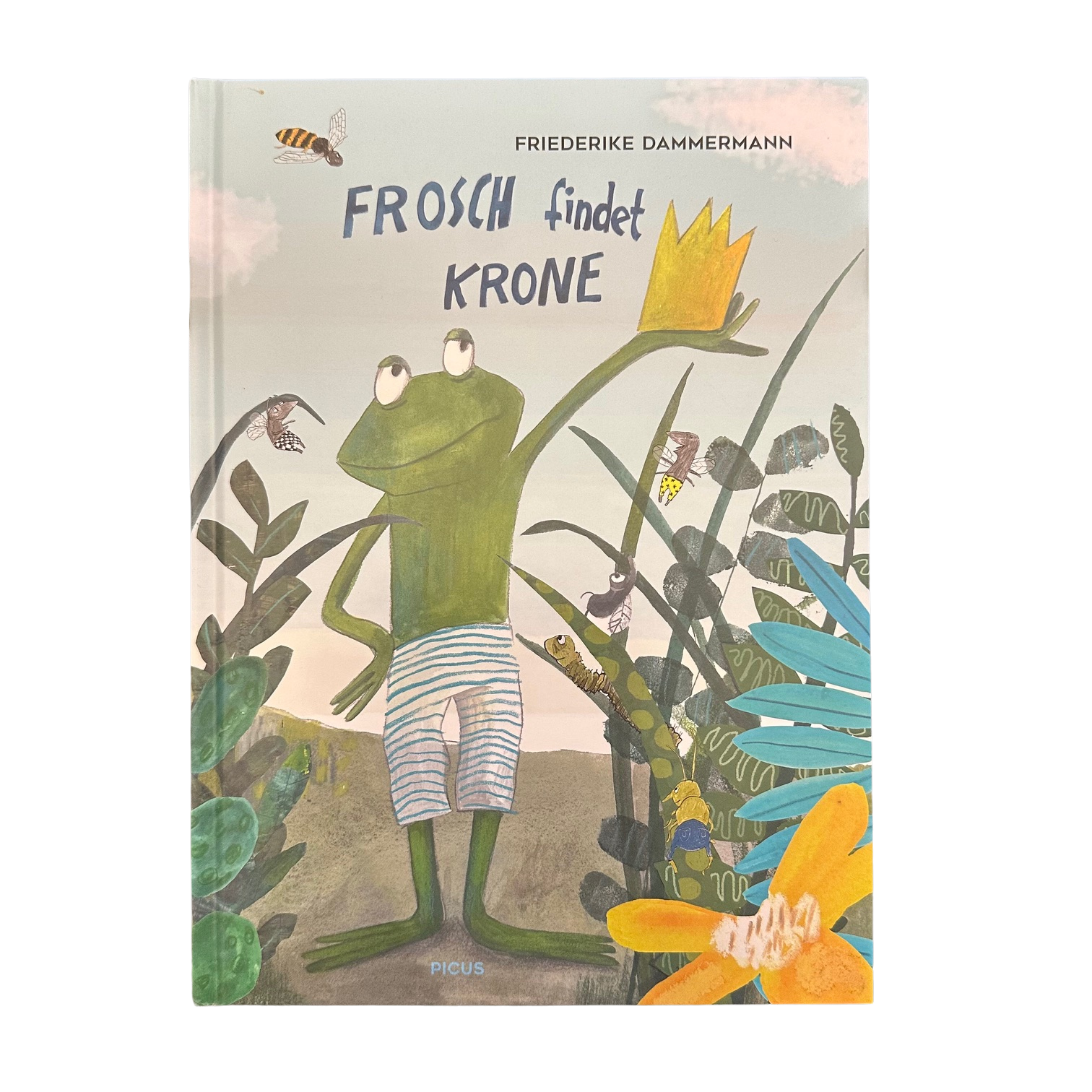 Kinderbuch über einen Frosch der eine Krone findet, sich freut König zu sein und schnell feststellt, dass es sehr anstrengend ist sich um alle zu kümmern. Frosch findet Krone